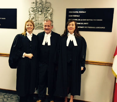 Karey Brooks, Robert Janes QC and Estella Charleson at Federal Court